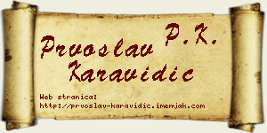 Prvoslav Karavidić vizit kartica